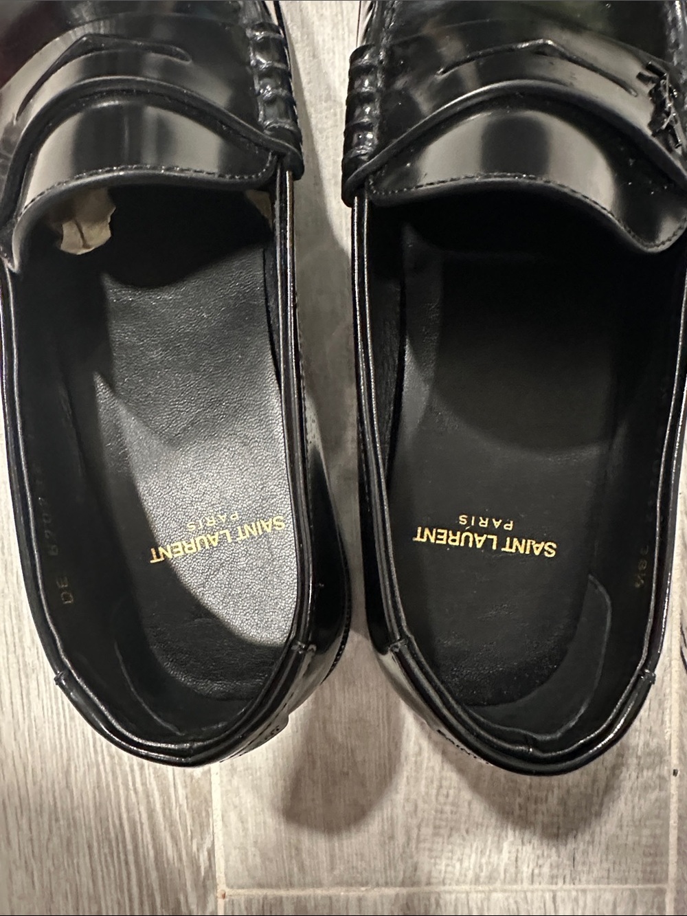 Saint Laurent Black Patent Leather Penny Loafers - Picture 4 of 5